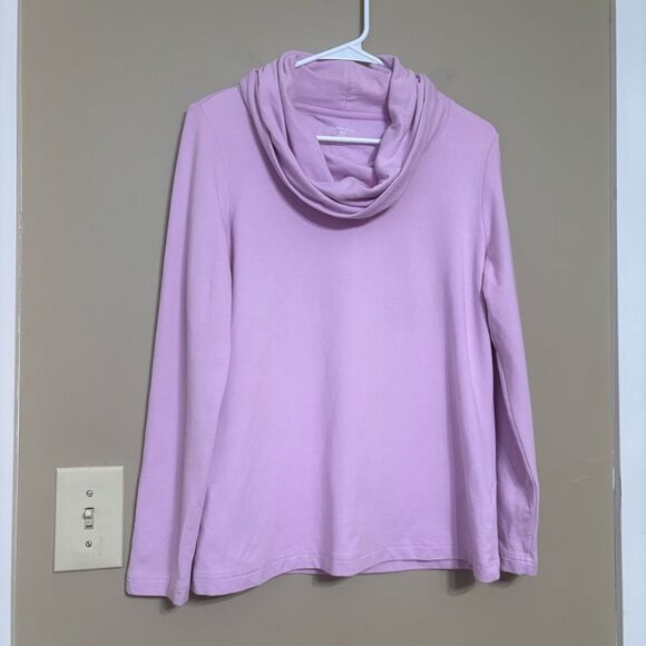 Lands End Women’s Pink Purple Cotton Blend Cowl Neck Sweater Petite Medium - Picture 9 of 9